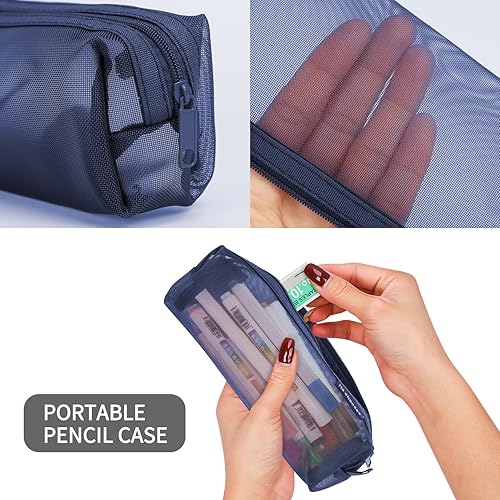 Miniatura 3 de Colorlife Bolsa para bolígrafos, paquete de 4 bolsas con cremallera, multifuncional, transparente, organizador de papelería, bolsa de almacenamiento