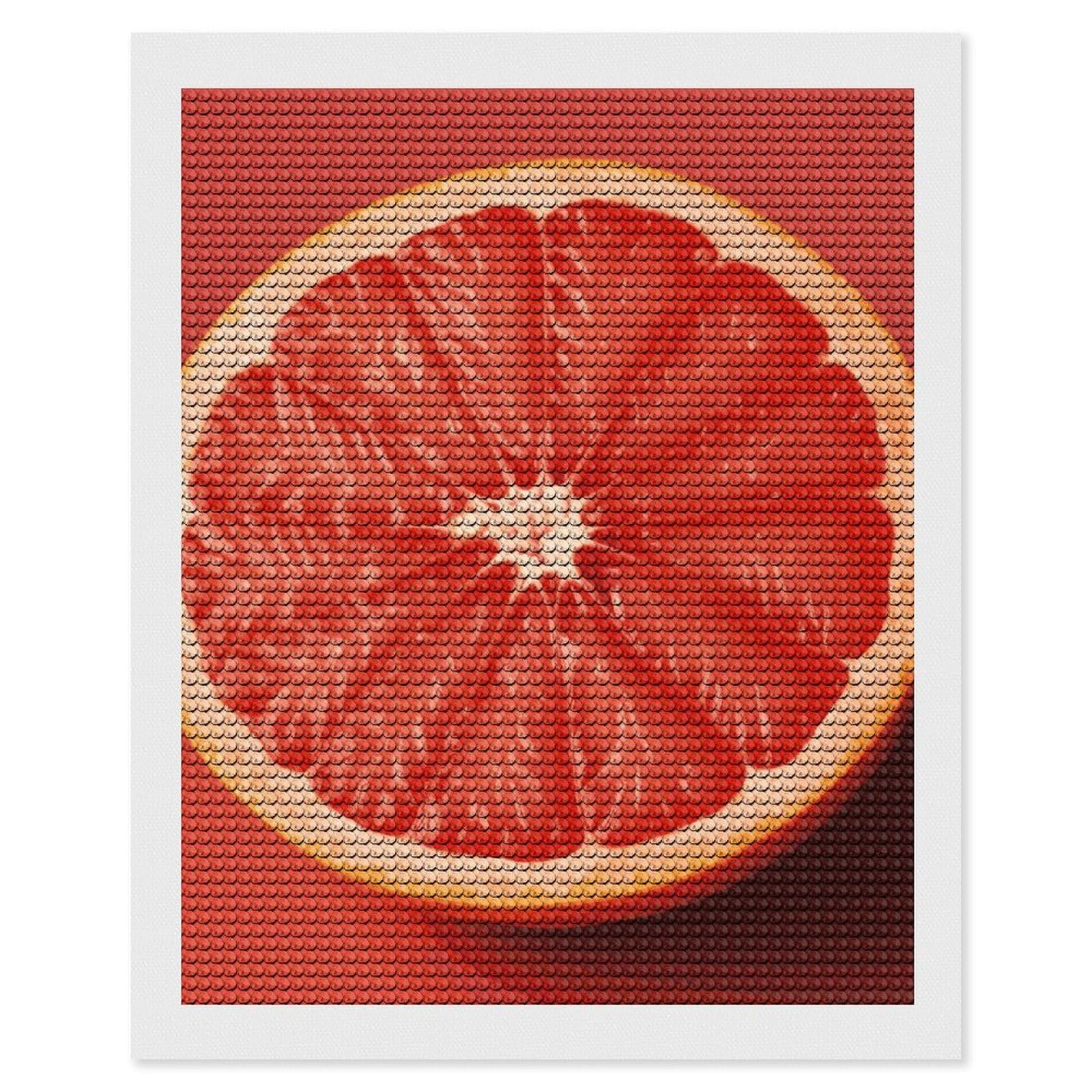 DWVTSLH Pink Ripe Grapefruit Slice Diamond Painting Kits for Adults, Personalized Diamond Photo Art Full Drill, DIY 5D Diamond Art Painting Kits for Beginners, Home Wall Decor 16"x20"