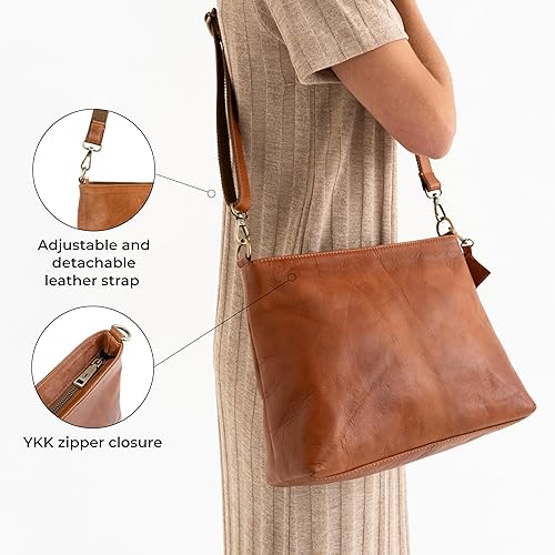 Miniatura 5 de BERLINER BAGS Vintage Genuine Leather Shoulder Bag Marbella M, Crossbody Purse for Women, Satchel Bag