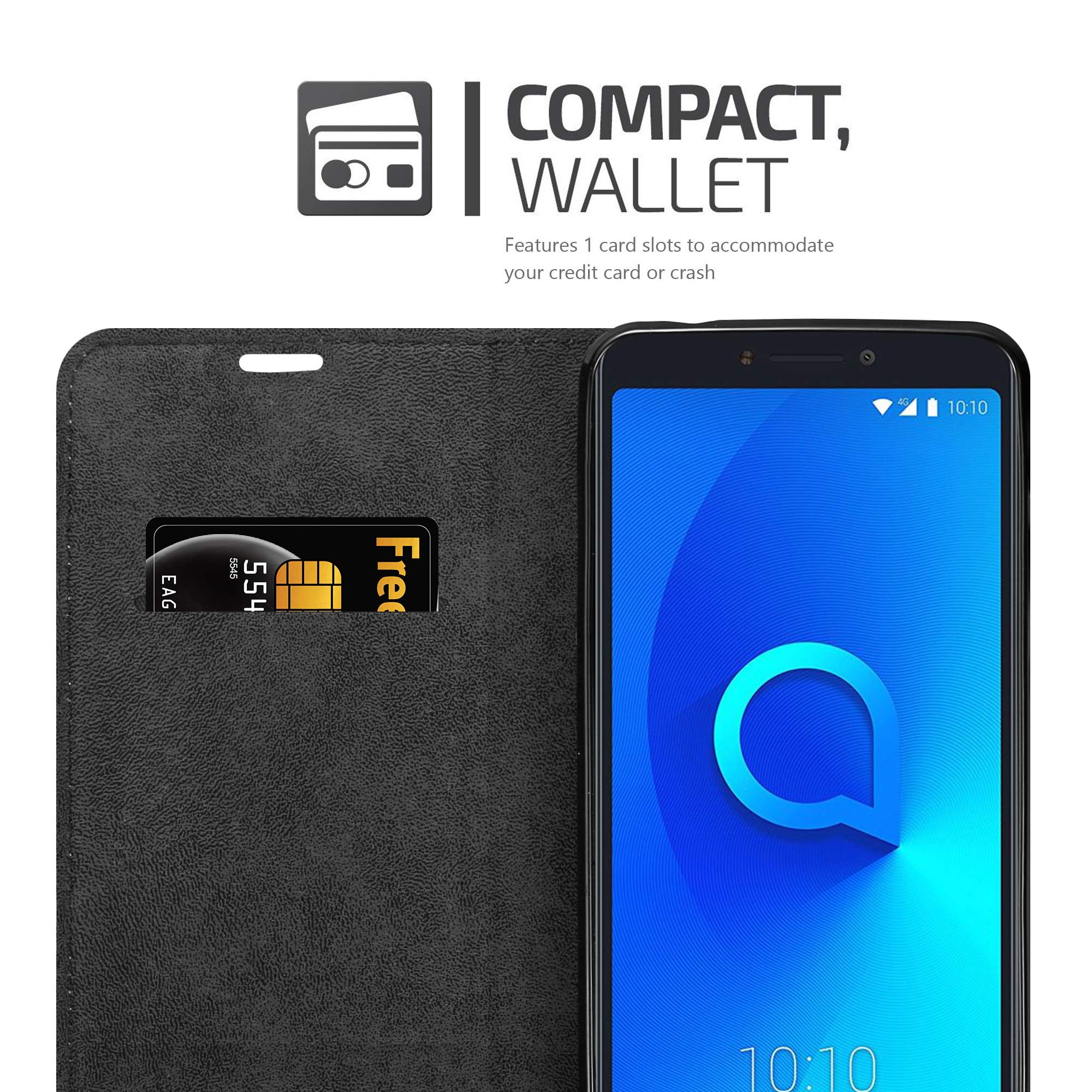 Cadorabo Custodia Libro per MEIZU 16Xs in Nero di Notte - con Vani di Carte, Funzione Stand e Chiusura Magnetica - Portafoglio Cover Case Wallet Book