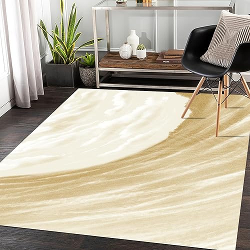 Miniatura 7 de Modern Art - Alfombra de pelo corto, de 4 x 6 pies, fácil de limpiar, para sala de estar, dormitorio, cocina, comedor, lavandería, antideslizante,