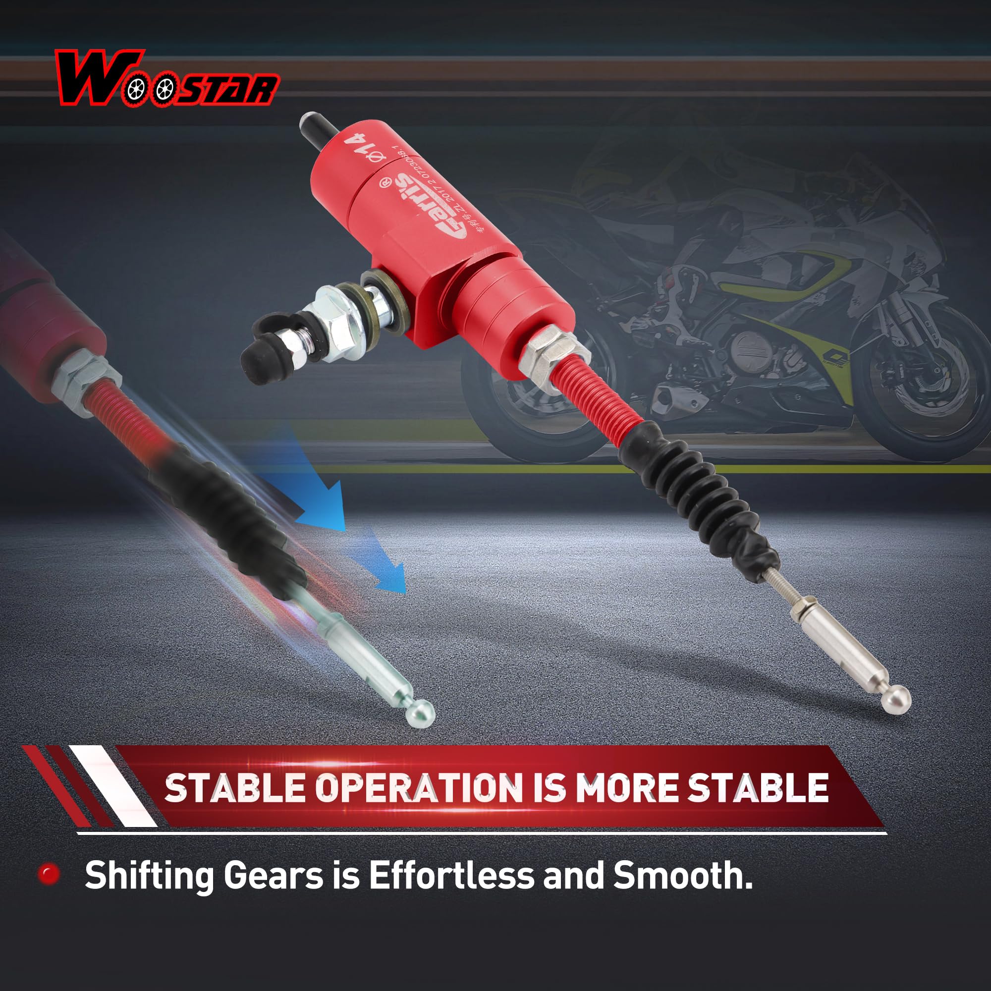 WOOSTAR M8 x 1.25mm Cilindro Maestro Embrague Hidraulico Moto Bomba Freno Reemplazo para Dirt Pit Bike ATV 4 Wheeler Quad Scooter Rojo
