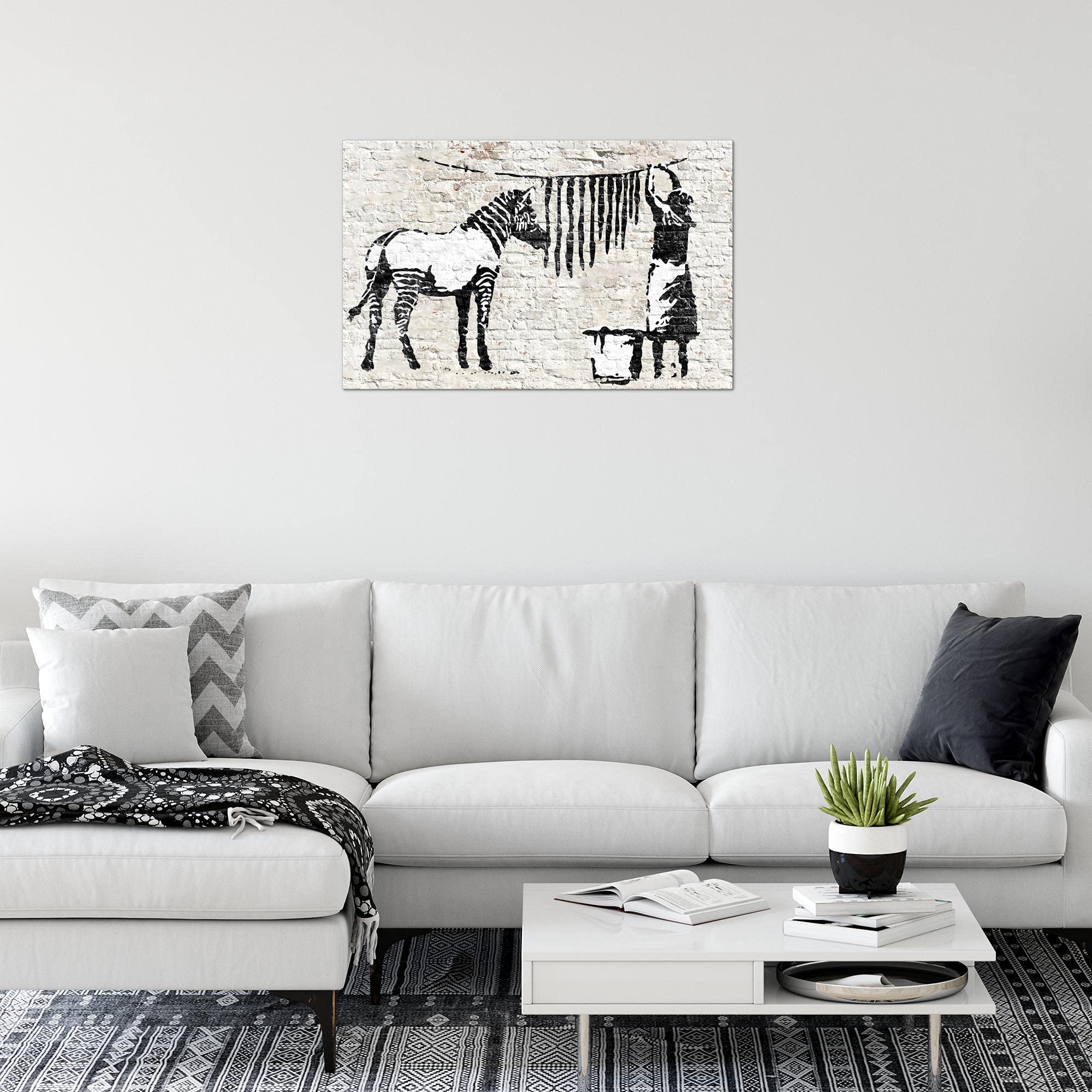 Tableau Banksy Runa Art | Toile Non Tissée 110g/m² | Déco Murale Urbaine | Lavant Zèbre