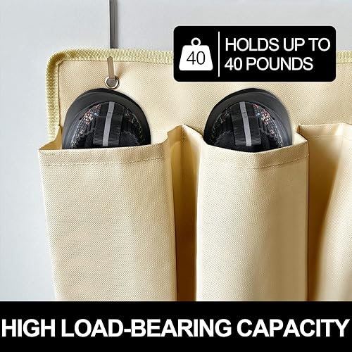 Miniatura 10 de Bolsillos para zapatos de caravana, 10 bolsillos, organizador de almacenamiento pesado para colgar junto a la noche, con ganchos resistentes,