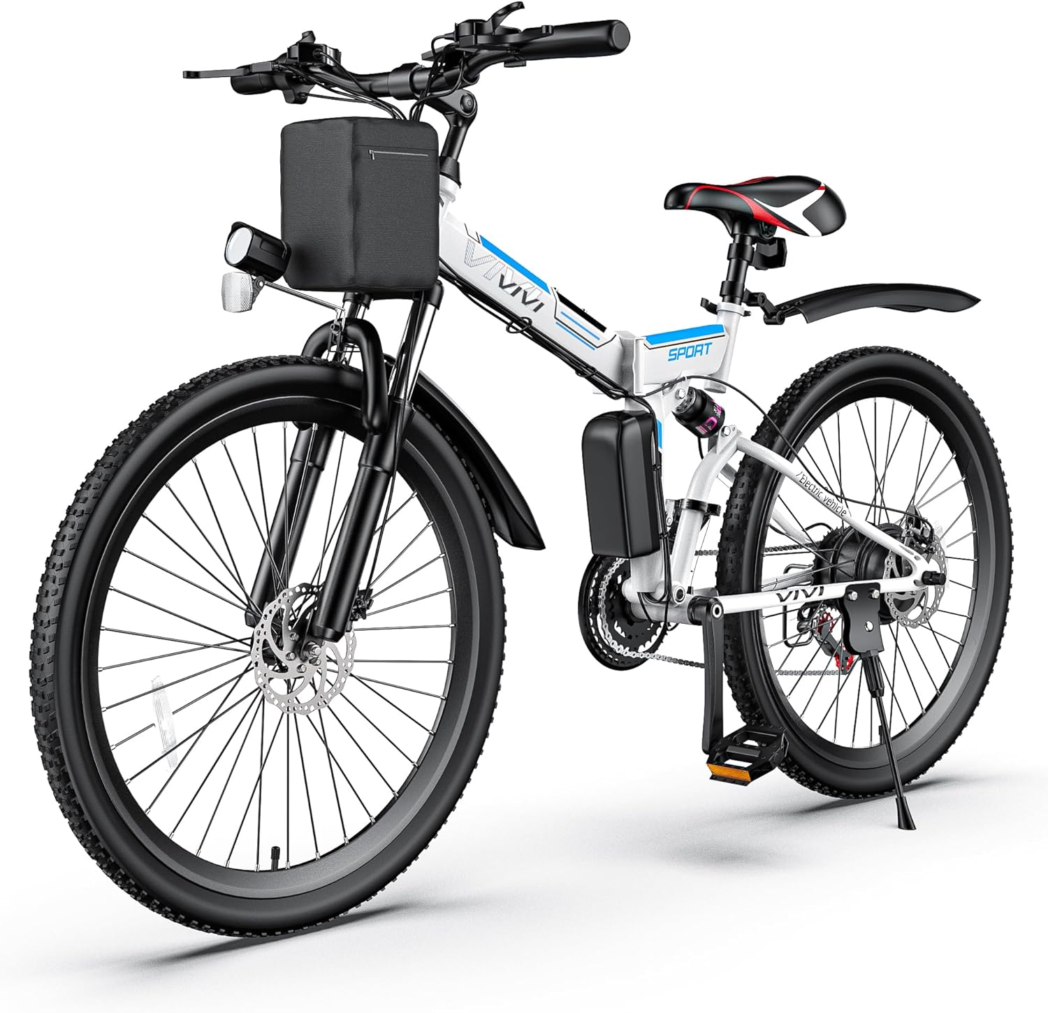 Vivi Electric Bike for Adults, 1000W Peak Folding Electric Mountain Bike 26'' Commuter Ebike 22MPH Foldable Ebike Adult Electric Bicycles with Battery, Dual Shock Absorber, SGS Certified to UL2849 | 750W Peak, Commuter Ebike, 22MPH, Removable Battery, LCD Display
