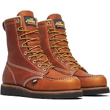 حذاء عمل Thorogood American Heritage مقاس 8 بوصات بأصابع Moc، مصنوع من الجلد المحبب بالكامل، ونعل خارجي إسفيني، ووسادة قدم لامتصاص الصدمات