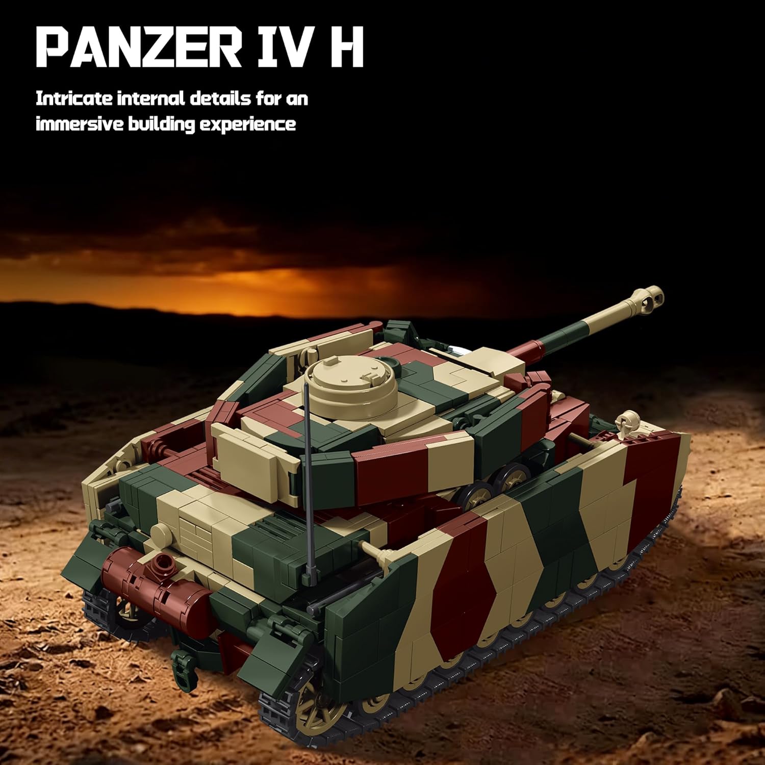 Panzer IV H Military Tank Building Sets for Adults, WW2 German Pz.Kpfw. IV Ausf. H Army Model Collectible Vehicles for Enthusiasts - 1641PCS