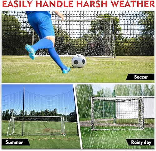 Miniatura 2 de Soccer Net, Soccer Barrier Net,Heavy Duty Nylon Netting Easy to Install Nylon Soccer Practice Sports Netting for Basketball, Hockey and Football