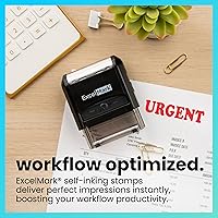 Vista 3 de ExcelMark Urgent Self Inking Rubber Stamp - Red Ink