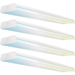Sunco Garage Lighting LED Shop Lights for Workshop 4ft 8 Inch Width Warehouse Industrial Prisma Wraparound 7200 LM