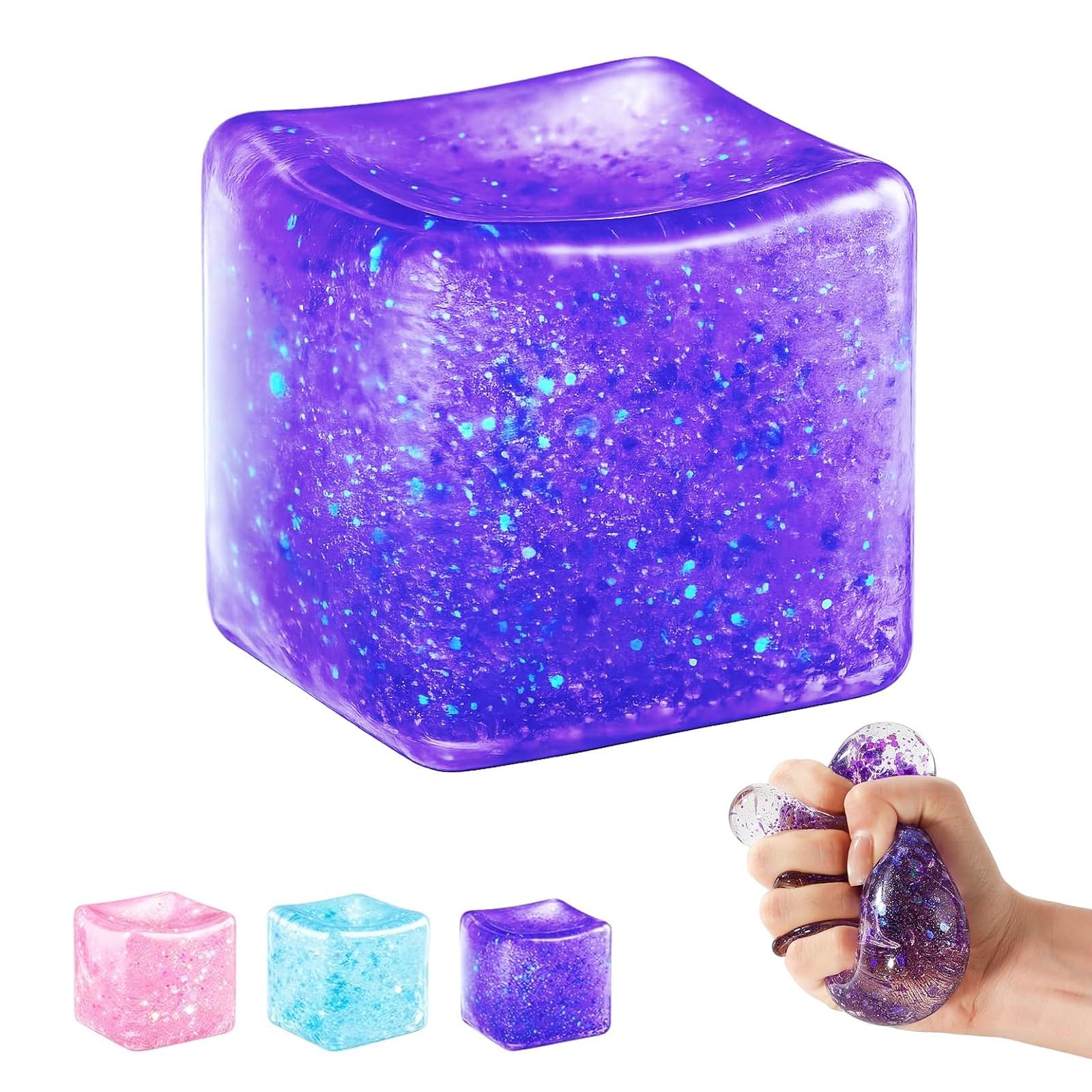 Purple Soft Hand Cube for Quiet Moments, Portable for Desk & Travel