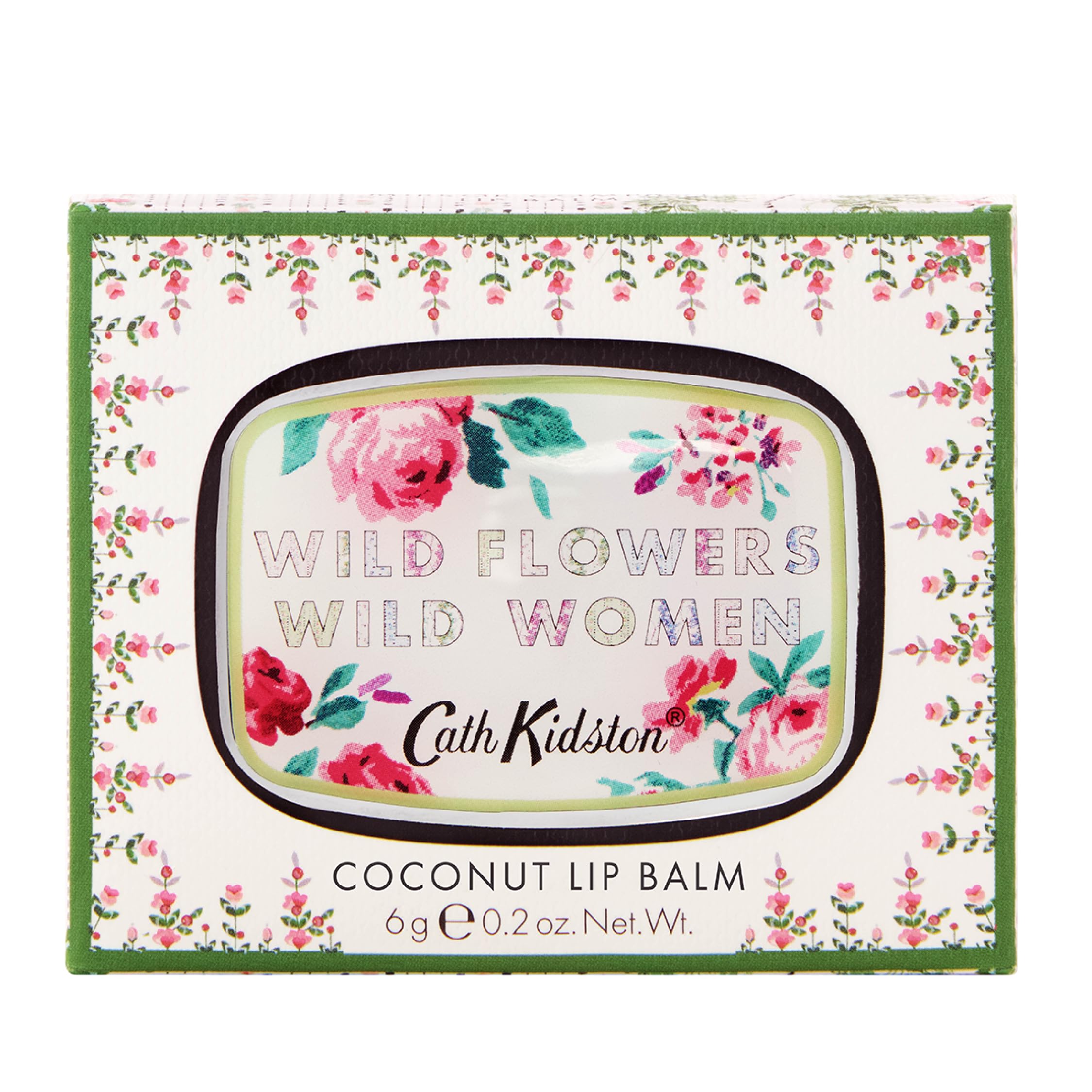 Cath Kidston Lip Balm 6g in Display Tray and Compact Mirror, Shea and Cocoa Seed Butter, Travel Size, Vegan and Cruelty Friendly, Birthday and Beauty Gift for Her, Nourishes and Softens