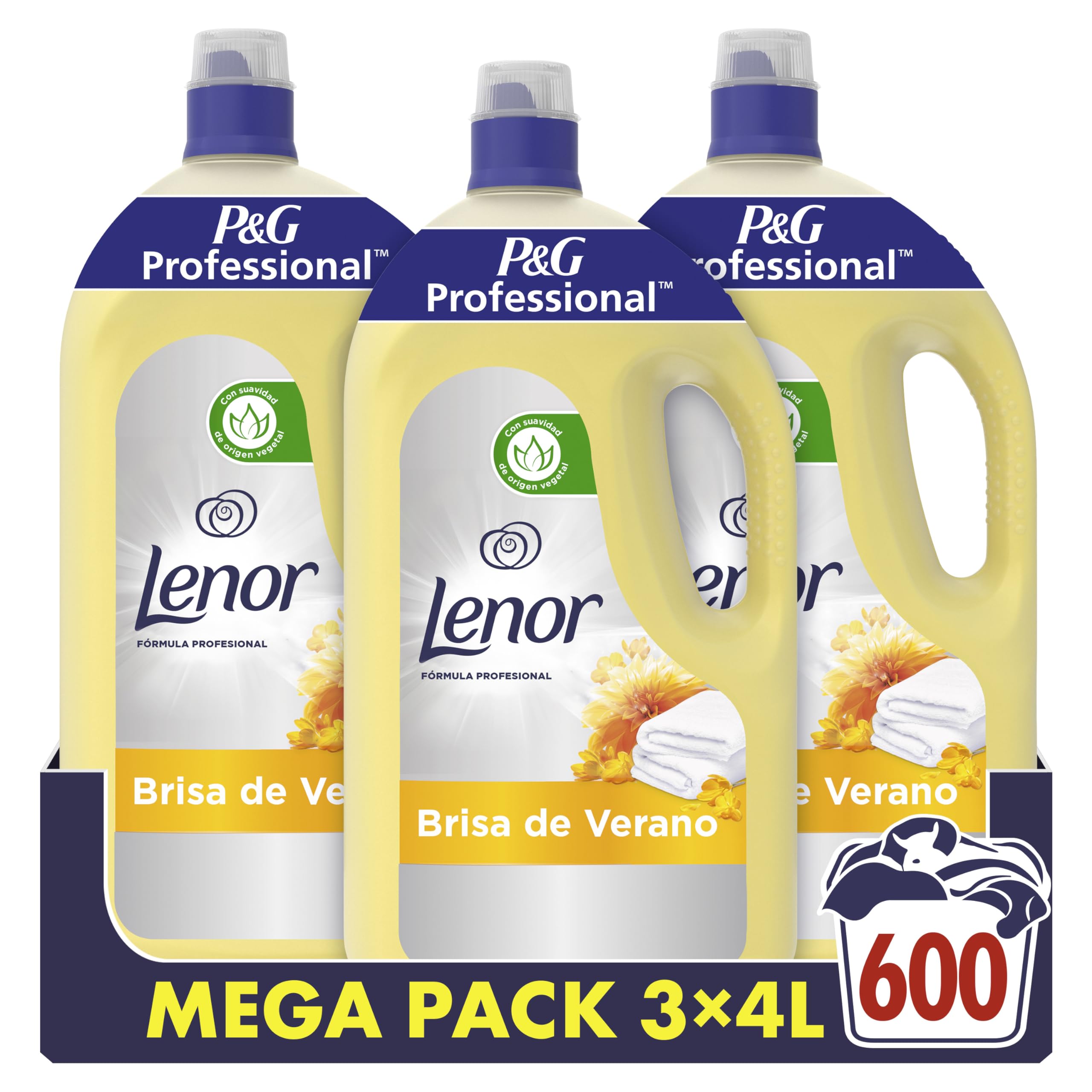 Lenor Professional Suavizante Ropa Potenciador Concentrado 12 L (3 X 4L) 600 Lavados Brisa De Verano