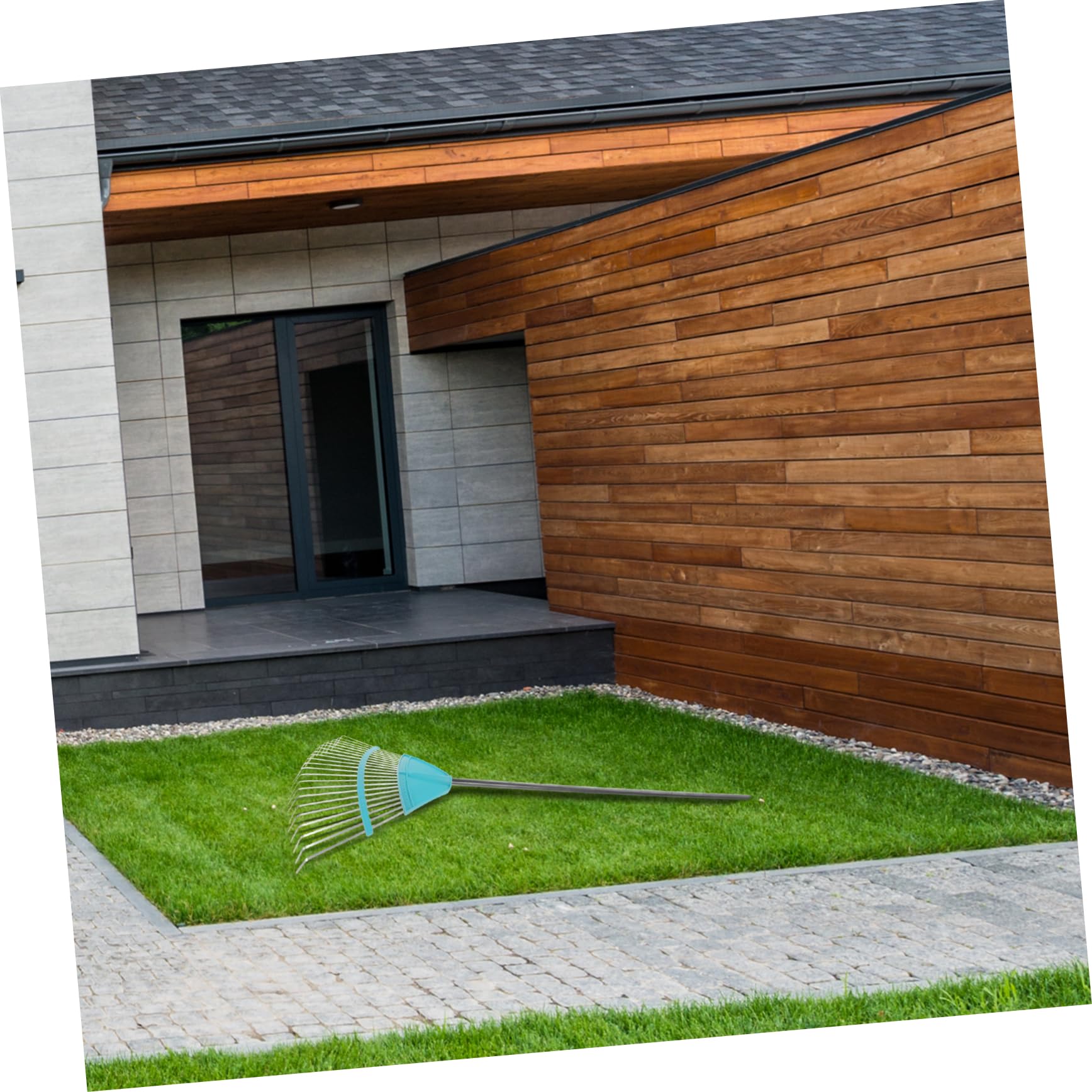 UPKOCH Gartenrechen für Laub Leichter Stabiler Rechen mit Zähnen für Effizientes Aufräumen von und Garten zum Reinigen von Blättern Nadeln und Gartenabfällen