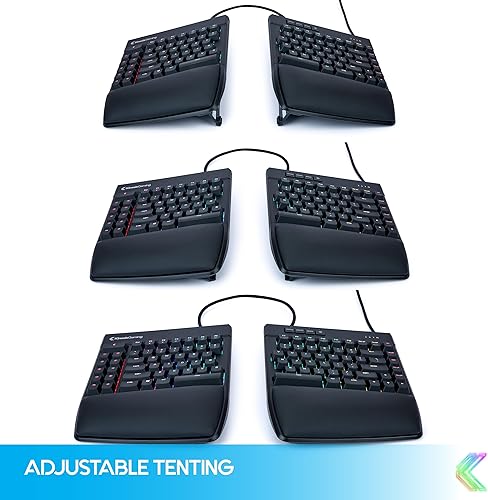 Miniatura 3 de KINESIS Freestyle Edge RGB Plus Split Teclado mecánico  Interruptores lineales Hotswap  RGB  Ergonómico  Soporte de palma desmontable  Totalmente
