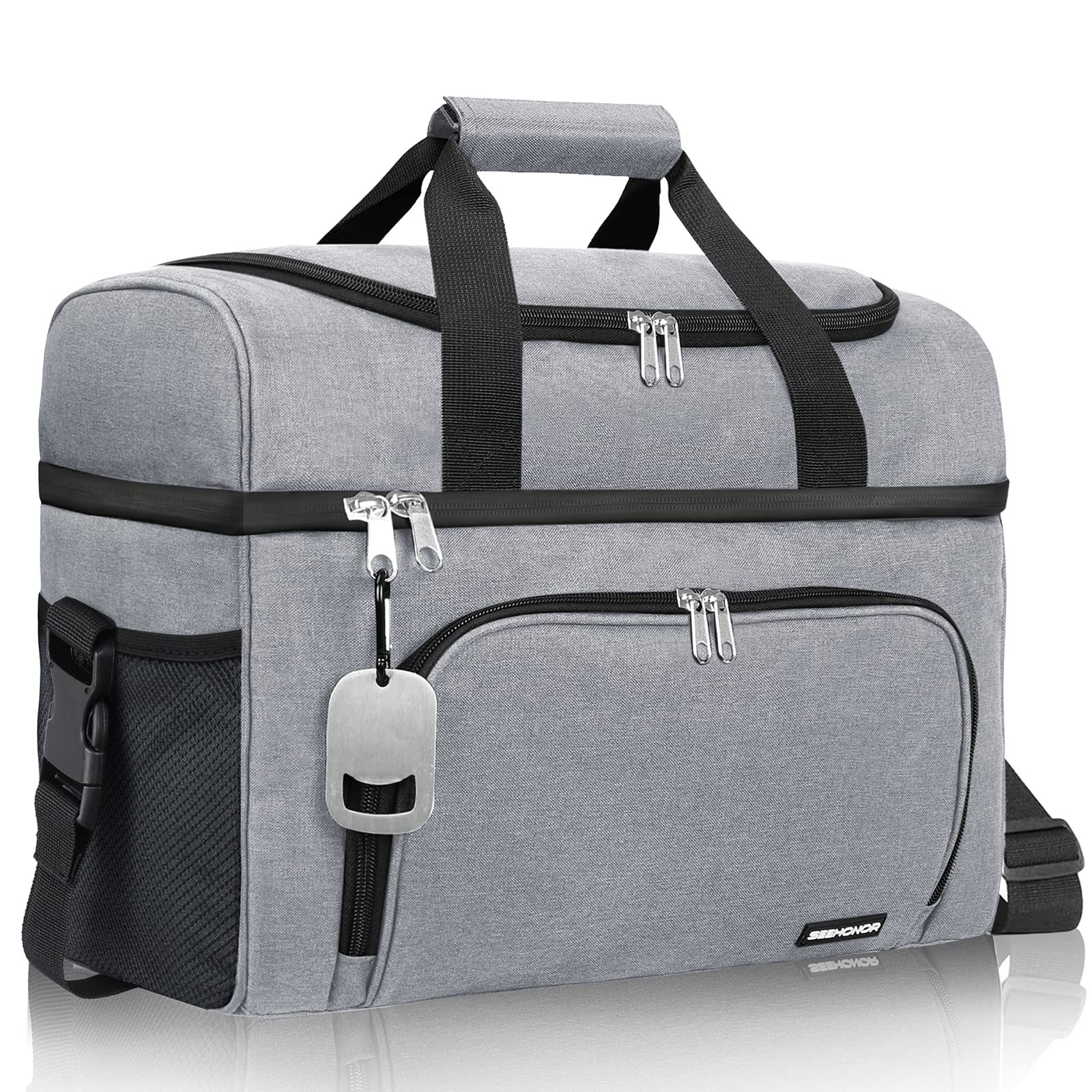 SEEHONOR Insulated Large Cooler Bag Collapsible 36-Can Coolers, Portable Dual Compartment Leakproof Soft Cooler Bag for Camping, Picnic, Beach and Hiking