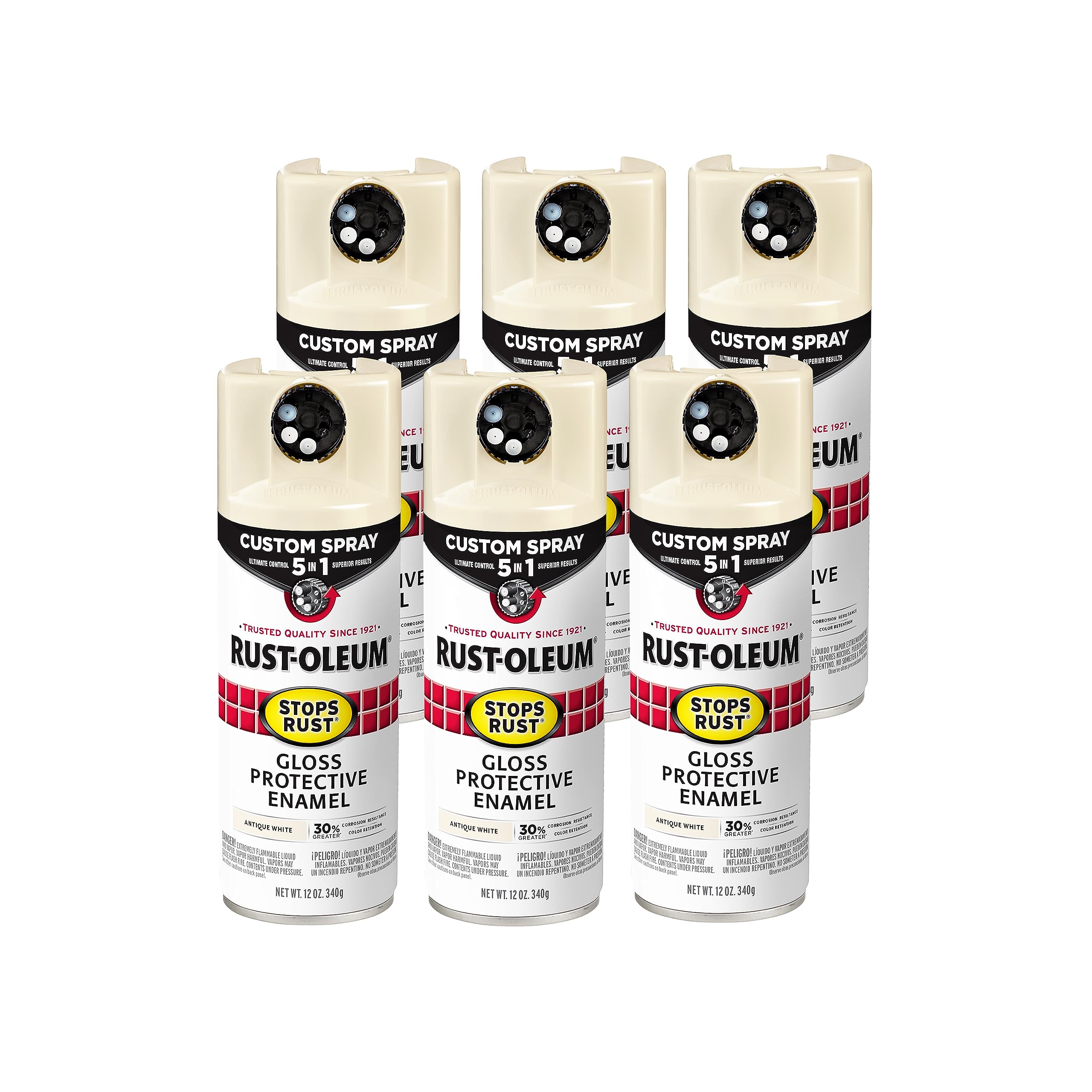 Rust-Oleum Stops Rust Custom 5-in-1 Spray Paint, Gloss Antique White