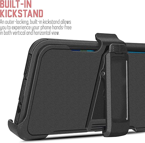 Miniatura 5 de Funda para Samsung S30  S21, funda resistente con soporte integrado y clip giratorio para cinturón para Galaxy S21 2021 a prueba de golpes (negro)