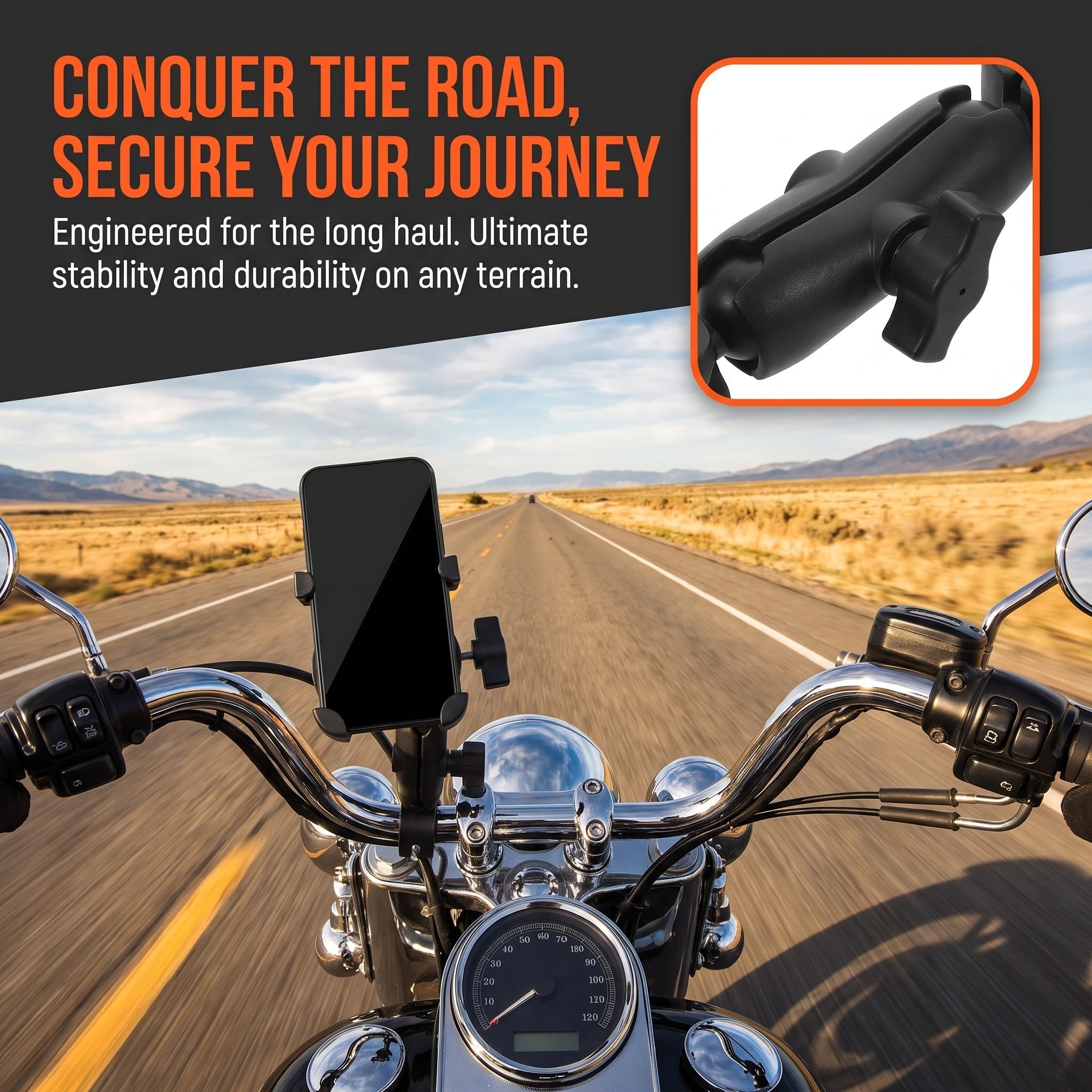 FRCOLOR 2 Supports de téléphone pour Guidon de Moto avec Pince Crabe