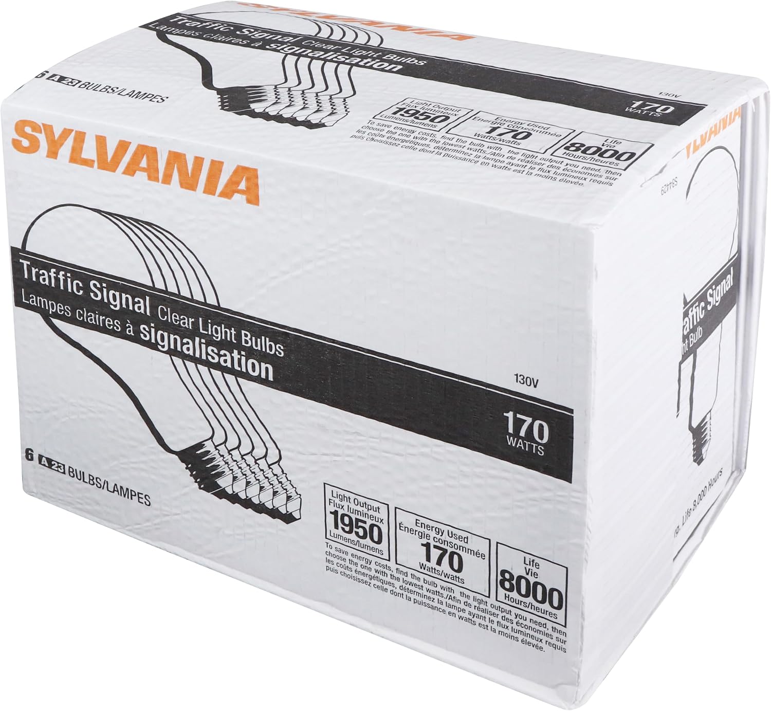 Sylvania 15021-1950L/A23/8M 130V Traffic Signal Light Bulb