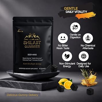 DLNIA 13-in-1 Shilajit Gummies with KSM-66 Ashwagandha | 4000 mg Himalayan Shilajit Extract (20:1), Choline & Botanicals | Sugar-Free, Vegan | Energy, Focus & Daily Vitality Support for Men & Women