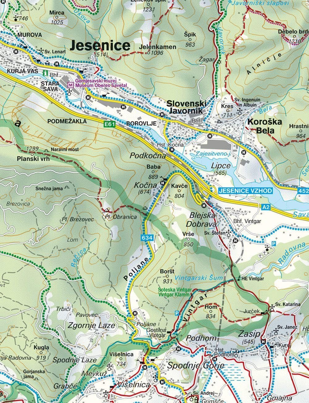Mapa Alpy Julijskie 1:50 000: Wander-, Rad- und Freizeitkarte: WK 141