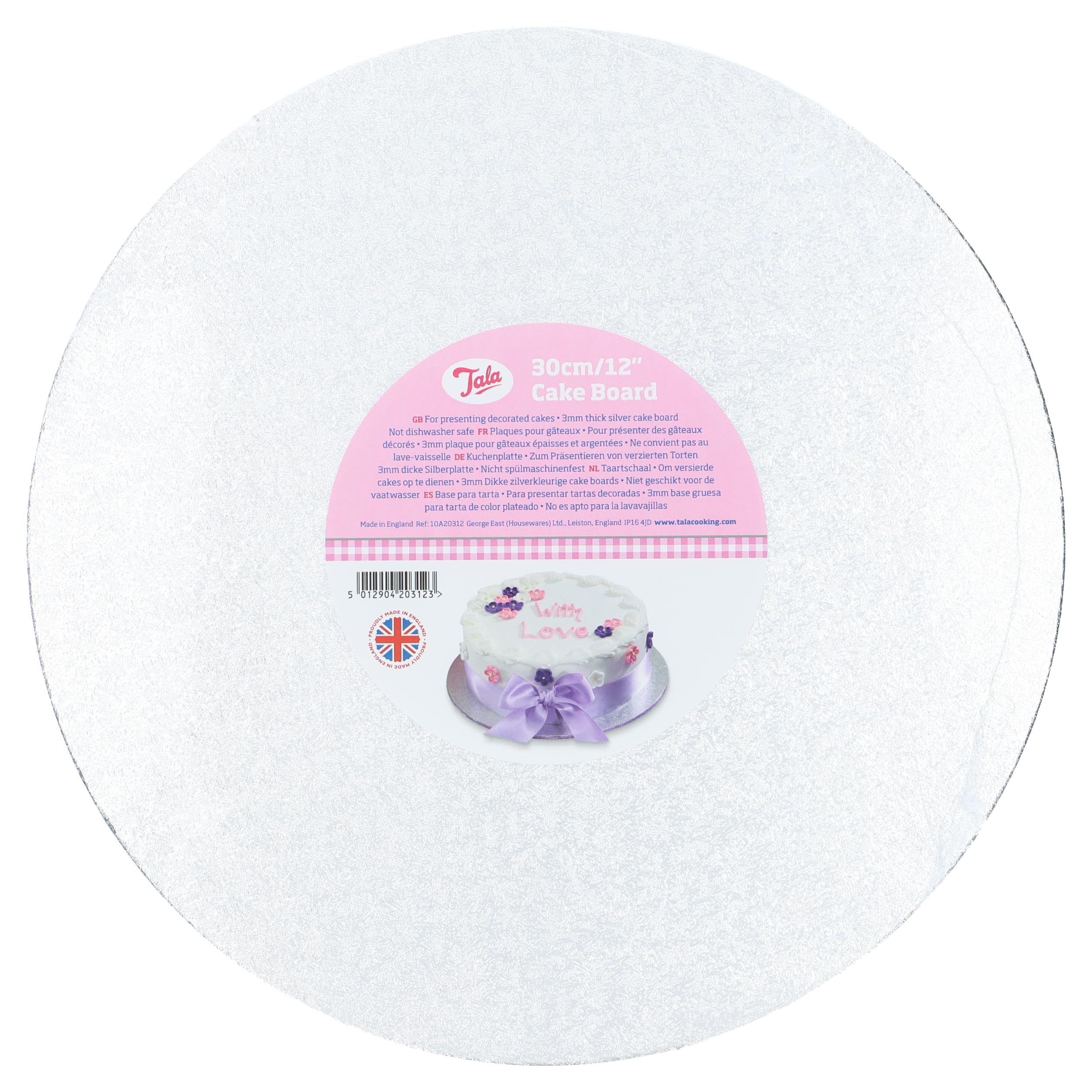 Tala Silver Paper Cake Board | 12 Inch / 30cm Diameter | Ideal for Victoria Sponges and smaller cakes