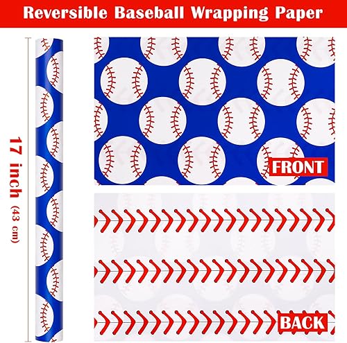 Vista 206 de WRAPAHOLIC Papel de regalo reversible, mini rollo, 17 pulgadas x 33 pies, adorable diseño de gato y azul sólido para cumpleaños, vacaciones