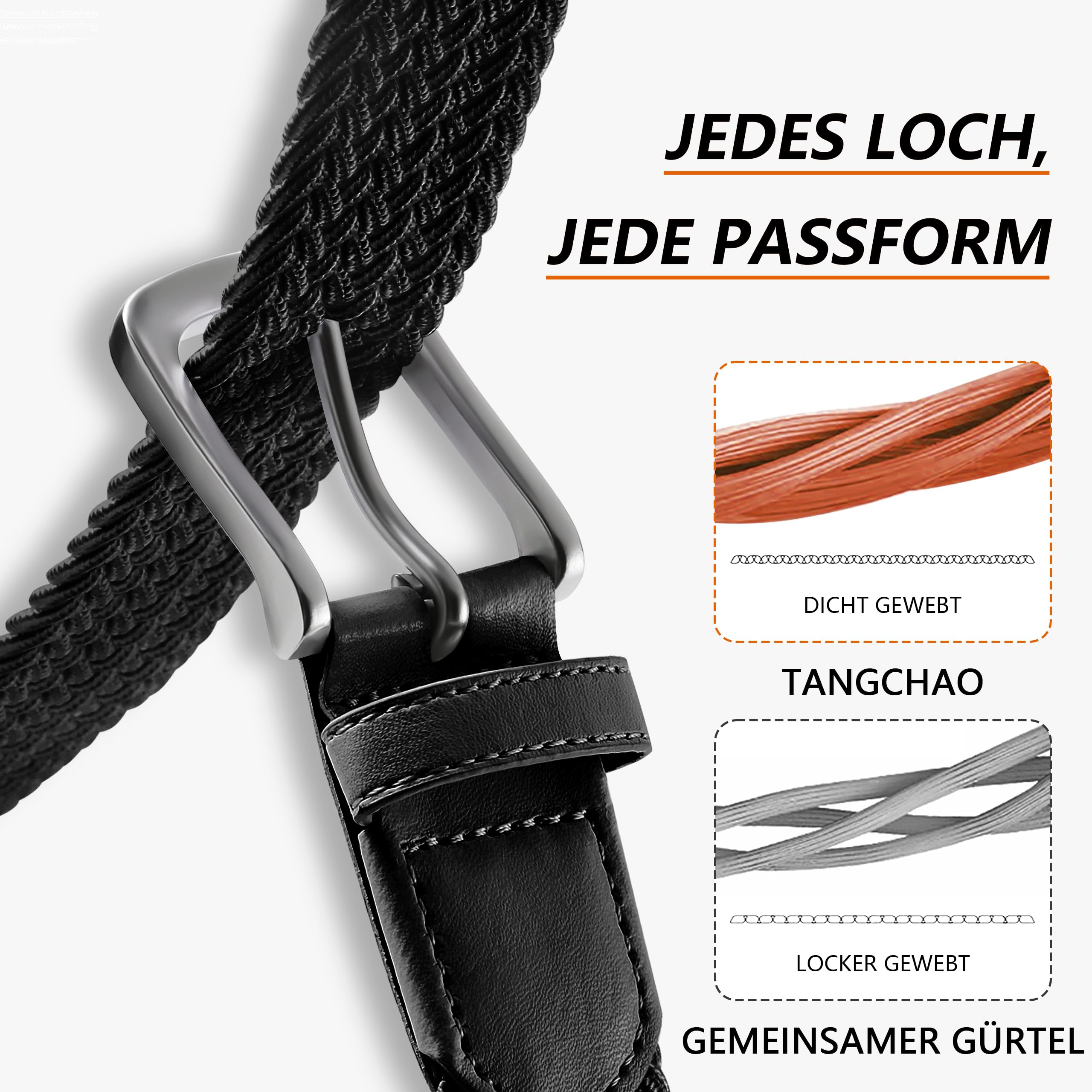 LAKIDAY Cintura in Tessuto Cintura Elasticizzata Cintura intrecciata cintura intrecciata Elastica perUomo e Donna ampia lunghezza da 3,5 cm da 100 cm a 130 cm