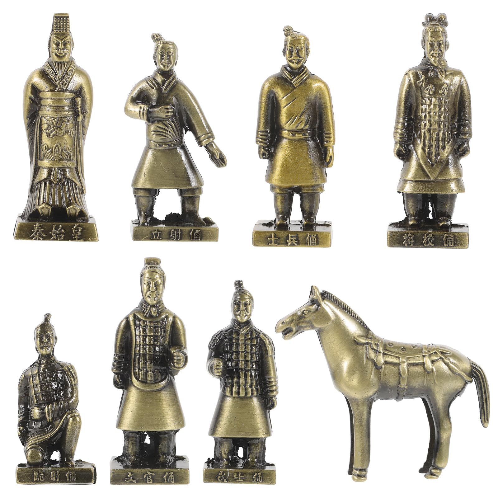 Guerriers en terre cuite miniatures pour décoration étagère salon et bureau