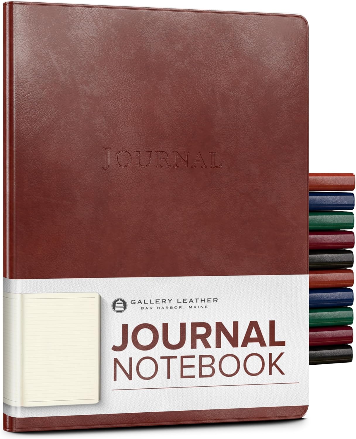 Gallery Leather Journal - Crafted in Maine, USA - Softcover, For Men and Women, For Writing, Work & Travel, 192 Lined Pages - A Safe Space for Your Thoughts - Acadia Tan, 9.75x7.5, Large Lined