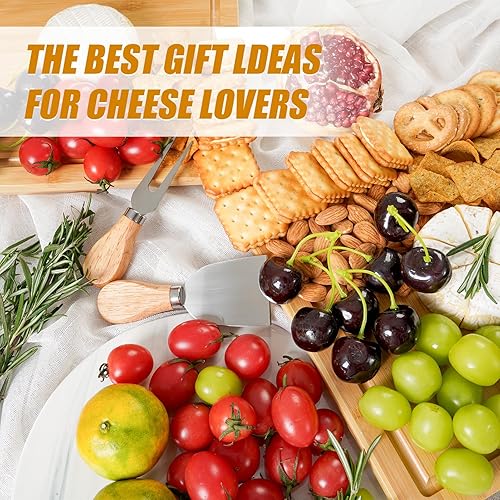 Miniatura 2 de Juego de tablas de charcutería con cajón deslizante, pequeña tabla de queso de bambú para inauguración de la casa, boda, regalos de despedida de