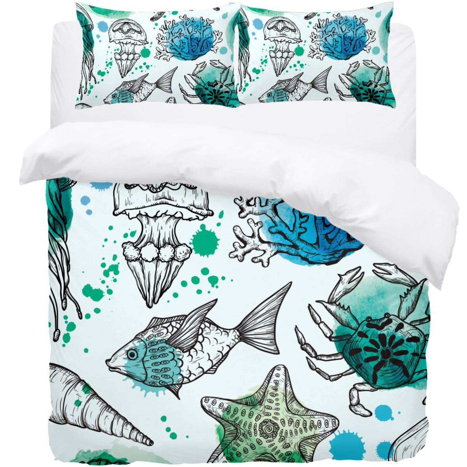 Parure de lit thermique pour des nuits d'hiver cocooning au motif marin