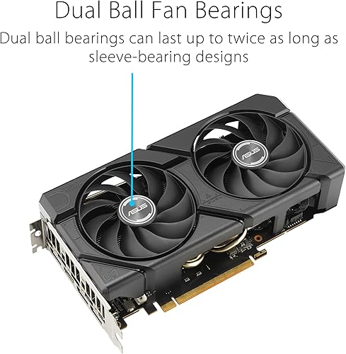 ASUS Dual Radeon RX 7600 EVO OC Edition 8GB GDDR6 Gaming — galinė pusė
