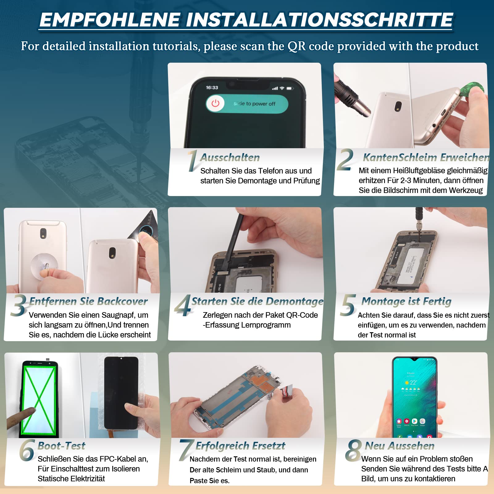 RongZy Kompatibel mit Samsung Galaxy A52 5G A526B A526W A526U Ersatz Bildschirm LCD Display und Touchscreen-Digitizer mit Werkzeugen (Schwarz mit Rahmen)