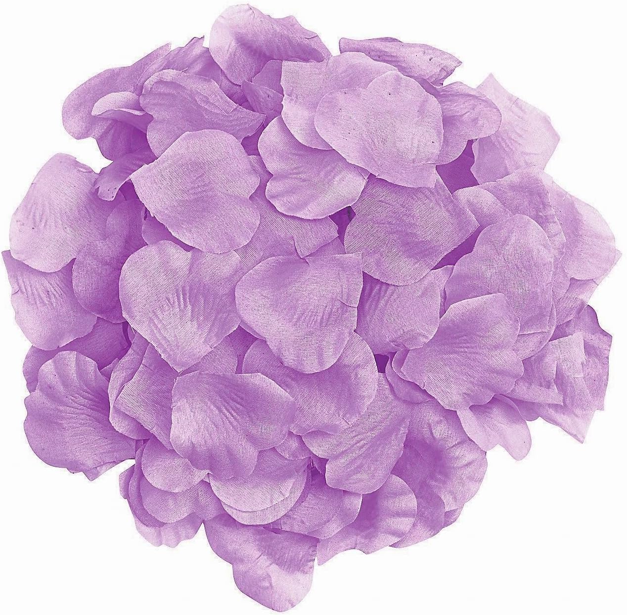 ZODIFEVI 1000pcs Lavender Silk Rose Petals Artificial Flower Wedding Party Vase Decor Bridal Shower Favor Centerpieces Confetti (Light Purple)