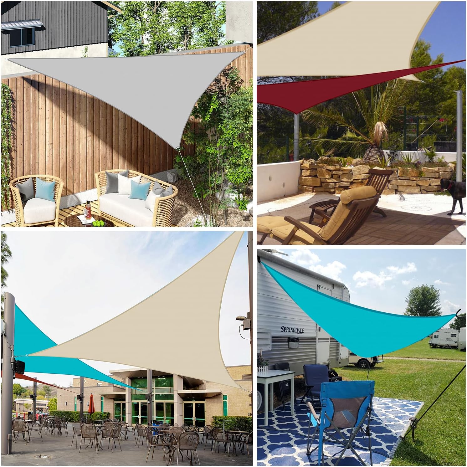 5'x6'x8' Waterproof Sun Shade Sails Triangle Outdoor Canopy Cover with D-Rings UV Block Patio Awning Sunshade Cloth for Garden Pergola Backyard Deck Pool, Red(We Make Custom Size)