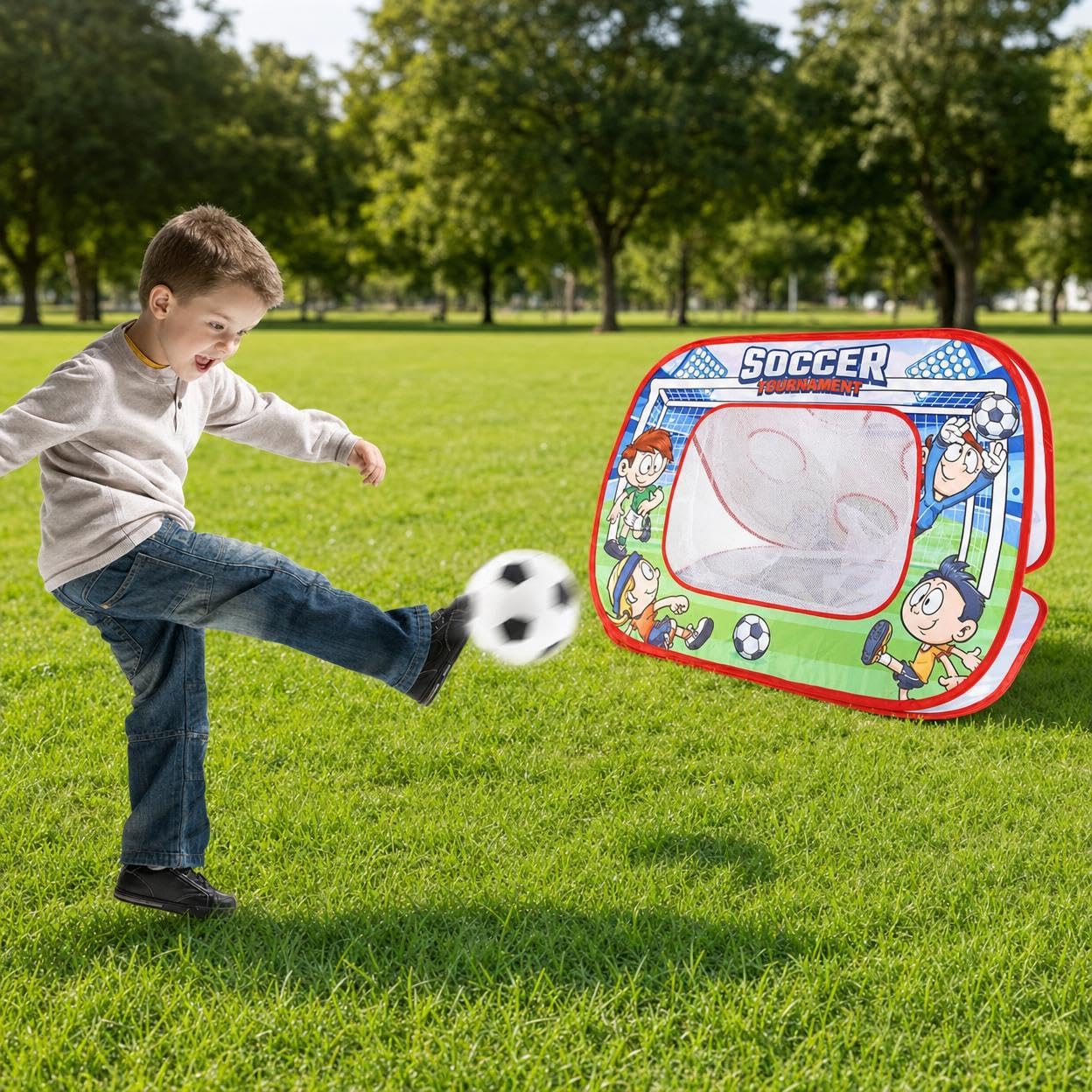 Giochi di lancio per bambini 4-6 anni, set da gioco all'aperto pieghevole, con bersaglio, calcio e palla appiccicosa, per feste e giardino