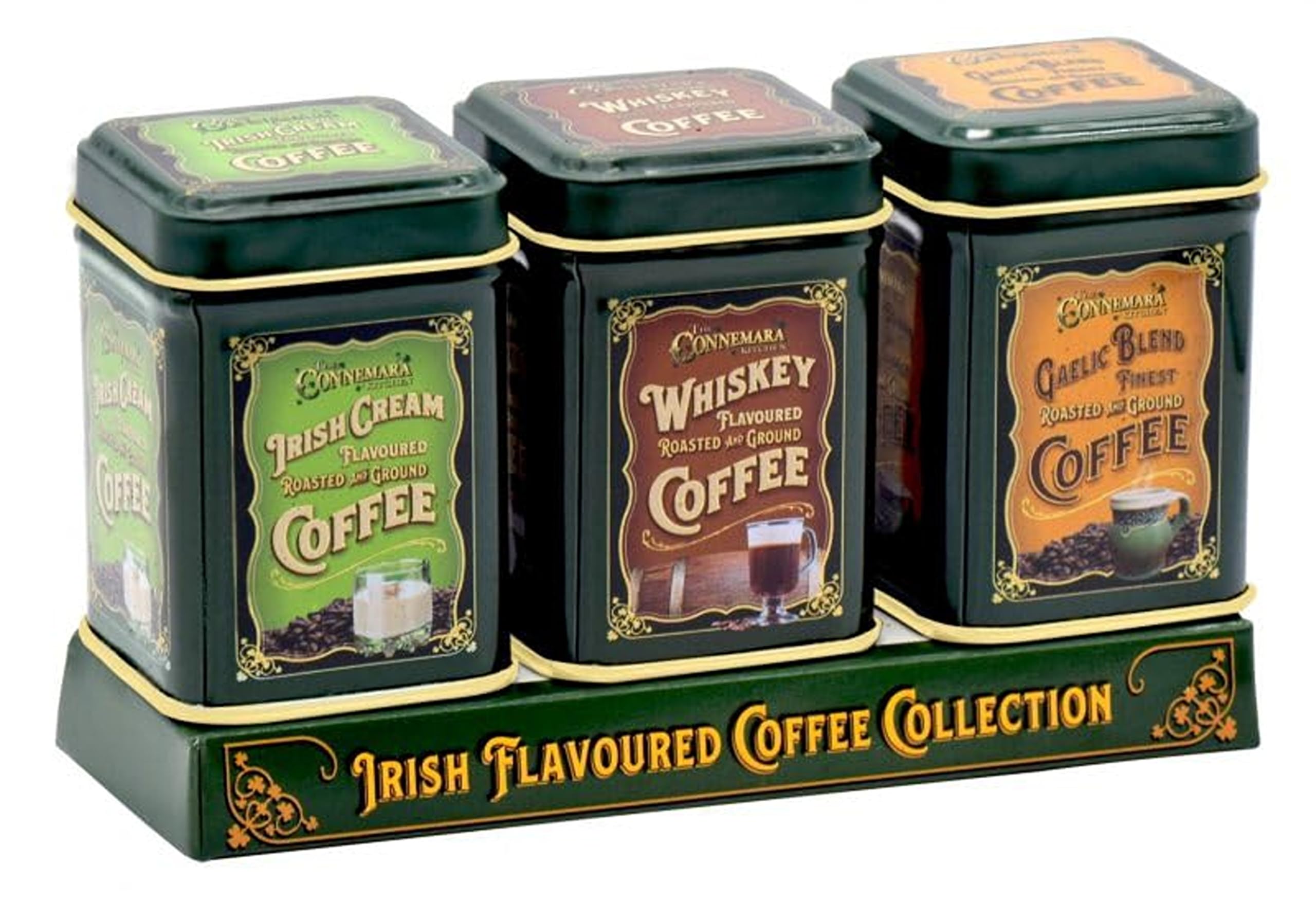 JC Walsh and Sons Irish Set of 3 Mini Coffee Flavours: Irish Cream, Whiskey & Gaelic Blend Flavored Coffee