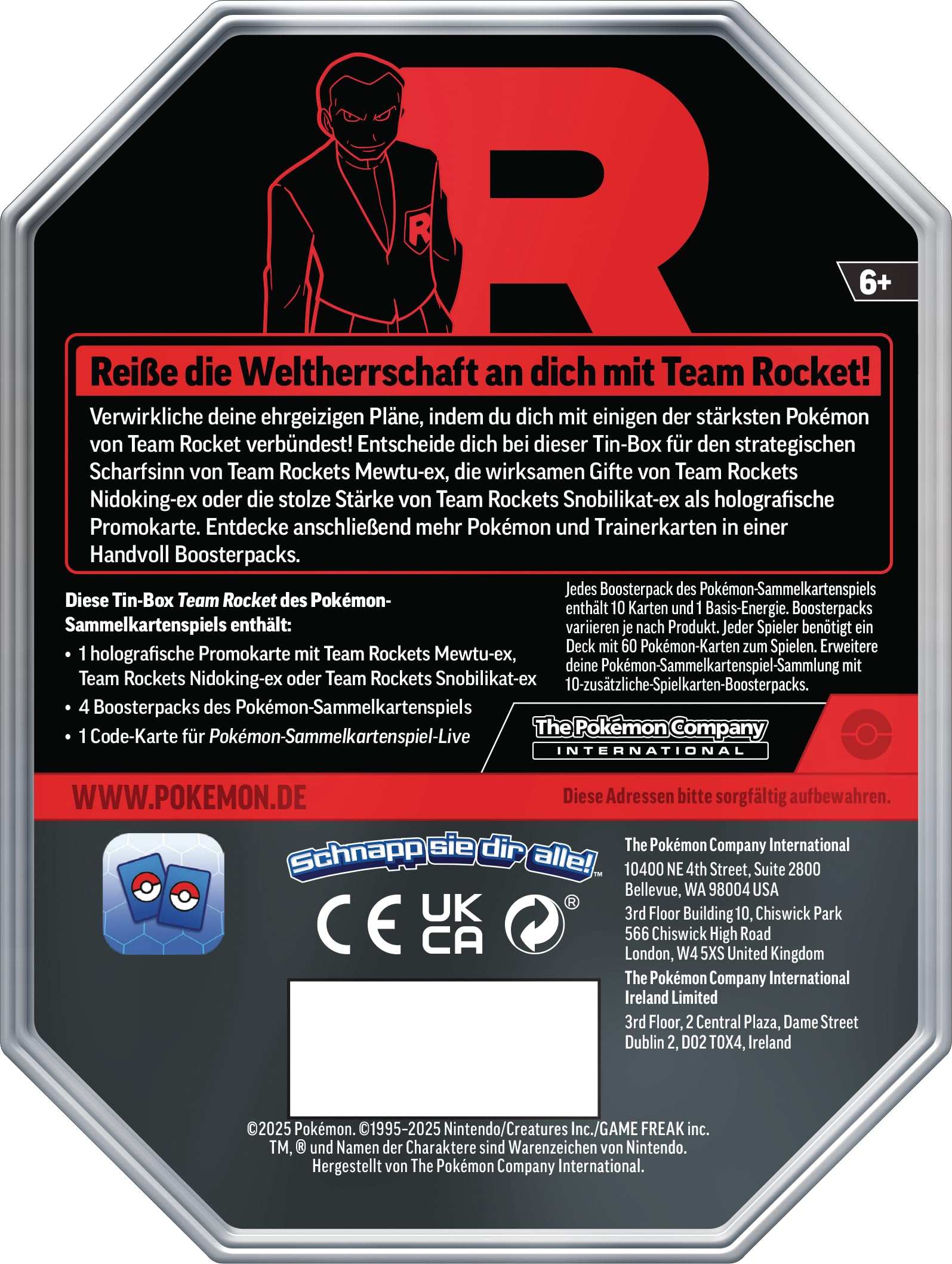 collectible pokemon trading card games fall team rocket tin Pokémon - Trading Card Game: Tin-Box Team Rocket
