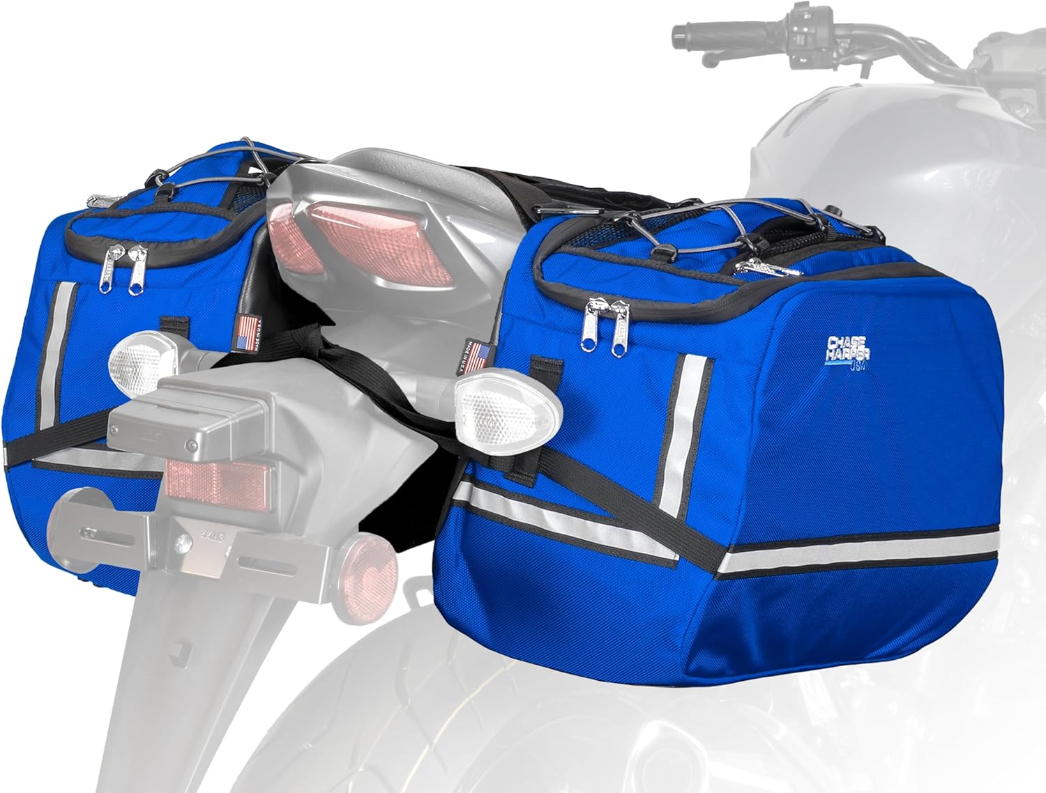 Chase Harper USA 3550 Aeropac II Saddle Bags - Water-Resistant, Industrial Grade Ballistic Nylon w/Thermoplastic Insert, Anti-Scratch Vinyl on Inward Facing Wall, 14" L x 9" W x 10.5" H (Per Side)