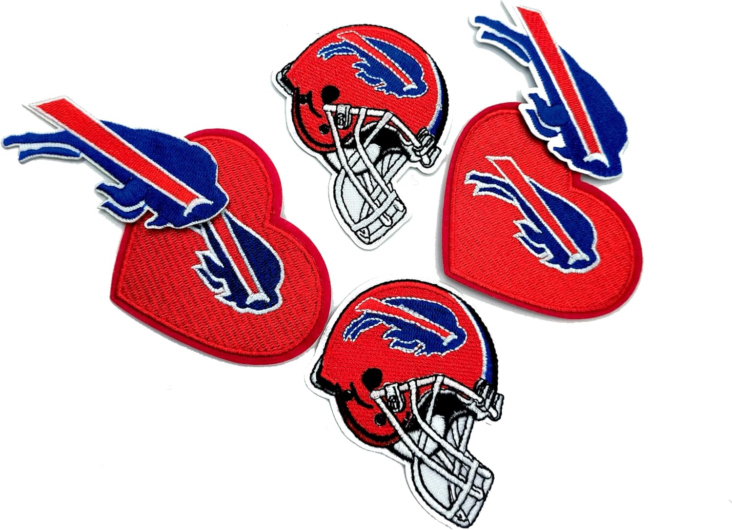 6Pcs Embroidery Patch, Helmet and Heart Logo Ironon Patch
