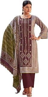 DRAVINAM Trends Women's Unstitched Salwar Suit Dress Material - Cotton Digital Printed Organza Embroidered Kameez II Unsti... Price In India