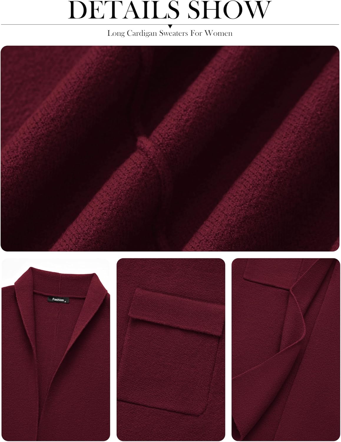 MASCOMODA Open Front Long Cardigan Sweaters for Women Trendy 2025 Fall Winter Oversized Sweater Coats Knit Coatigan Jackets - Image 6