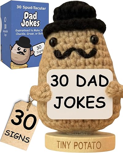 Dad Jokes Crochet Potato Doll with 30 Funny Signs - Funny - Father's Day Gifts For Brother