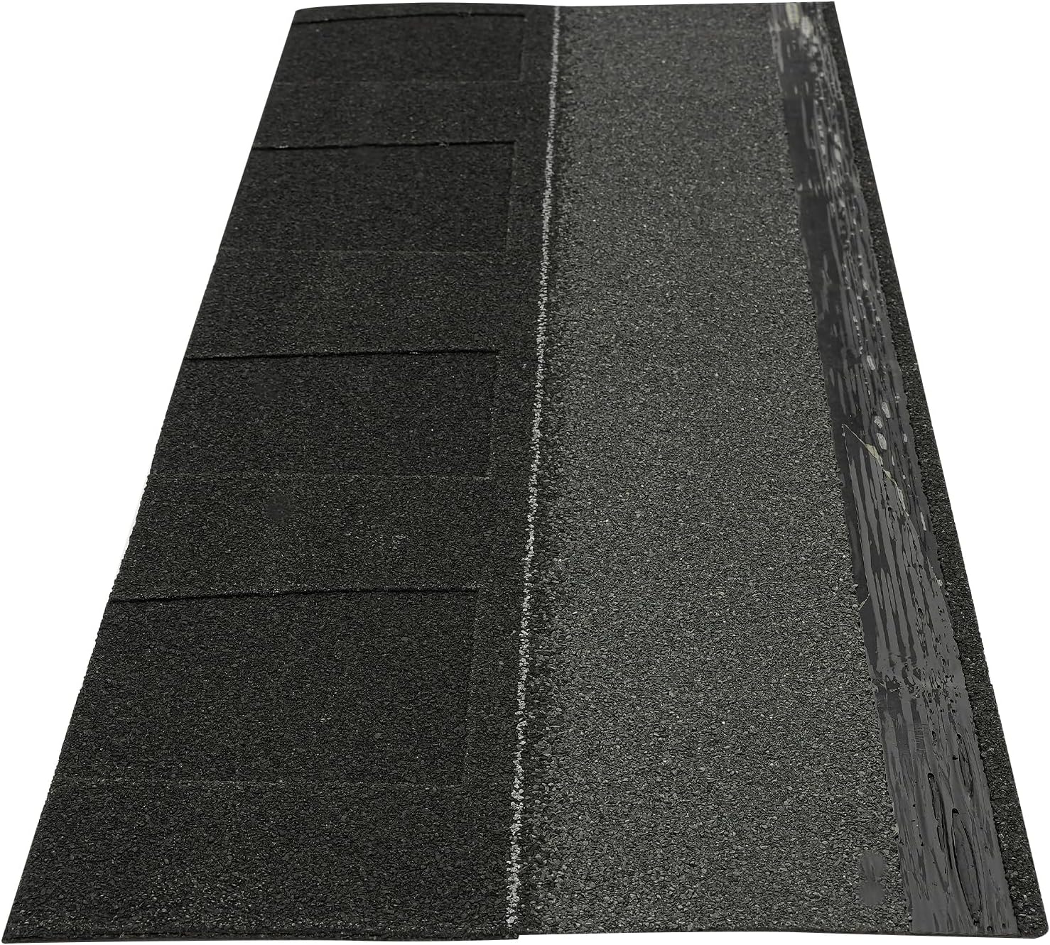 16Pcs Roofing Shingles, 39.37"x13.11" Asphalt Tile Tool Shed Roof, Easy to Install Outdoor Storage Shed Roof for Garage Roof, Pet House, Carbon Black, 5.3 mm Thick