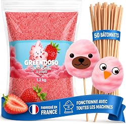 GREENDOSO® Sugar For Candy Floss Machine 1,2 KG Strawberr…