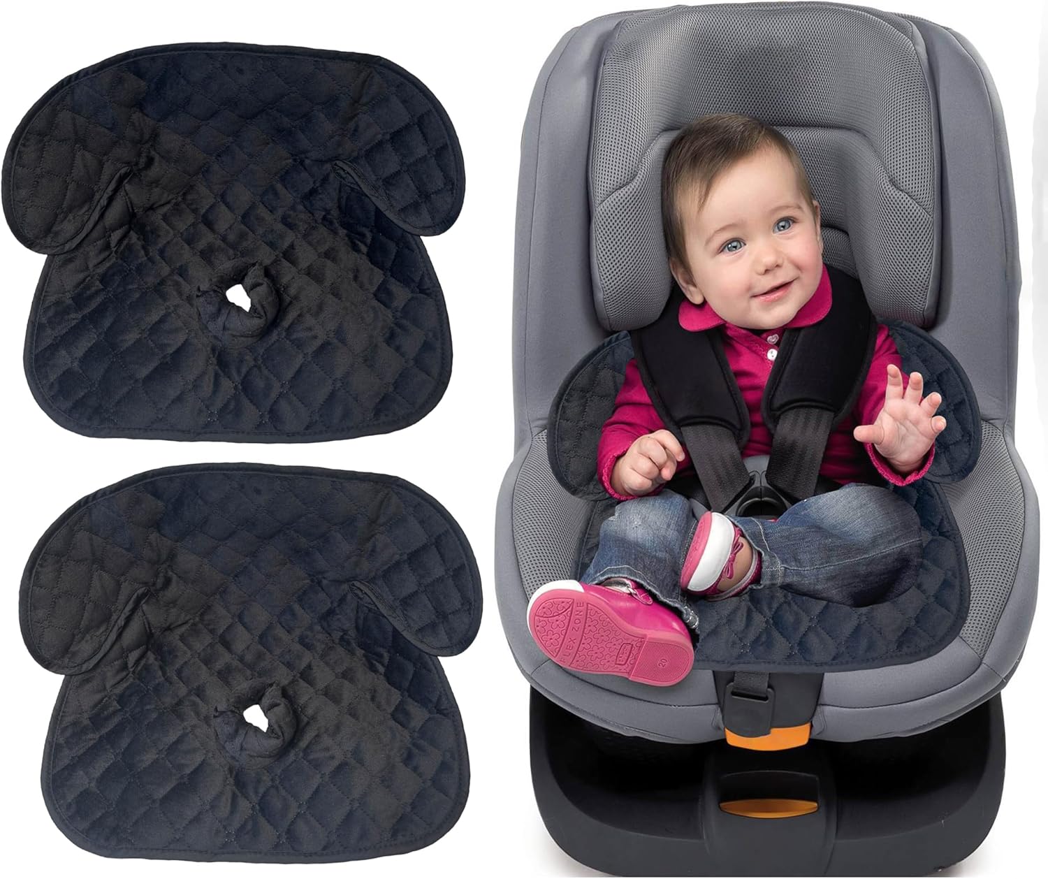 Gulissa 2 Pack Piddle Pad - Potty Training Car Seat Protector, Waterproof Car Seat Cover for Car Seats & Strollers, Non-Slip, Leak-Proof & Washable Fits All Seats for Ages 6 Months to 4 Years (Black)