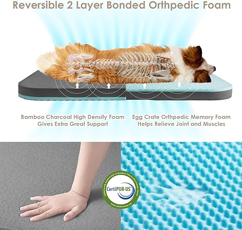 Miniatura 3 de EHEYCIGA Cama plegable para perros adultos, cama ortopédica de espuma viscoelástica para perros, cama para perros humanos impermeable para personas,