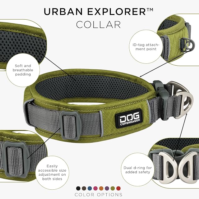 Foto 3 de 8 de DOG Copenhagen Hundehalsband V2 Urban Explorer Collar Hunting Green Talla XS